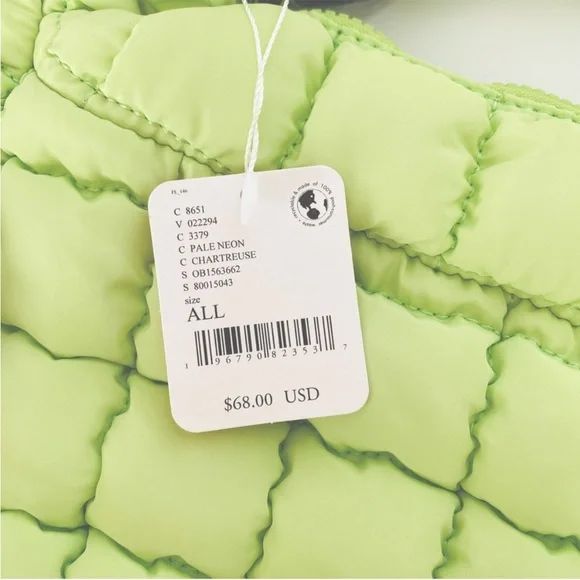 Free People Movement Carryall Lime Green Quilted Shoulder Bag - Picture 6 of 7